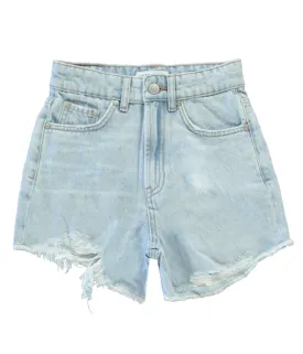 Girl's Cotton Denim Saar Shorts - Bleached Used