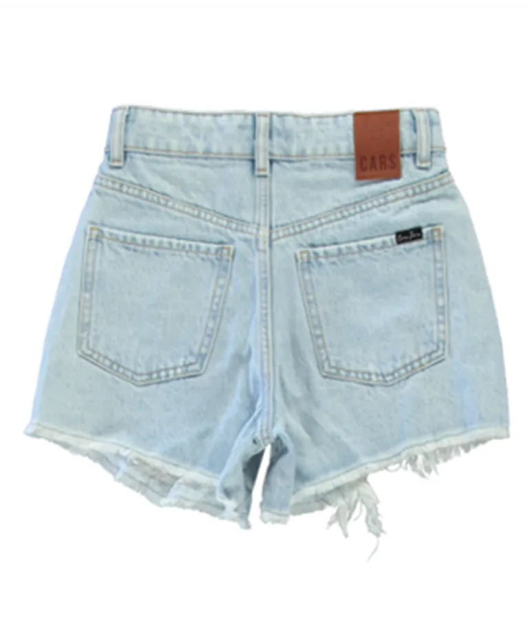 Girl's Cotton Denim Saar Shorts - Bleached Used