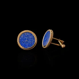 Gold Lapis Lazuli Cufflinks | Leaf Cufflinks