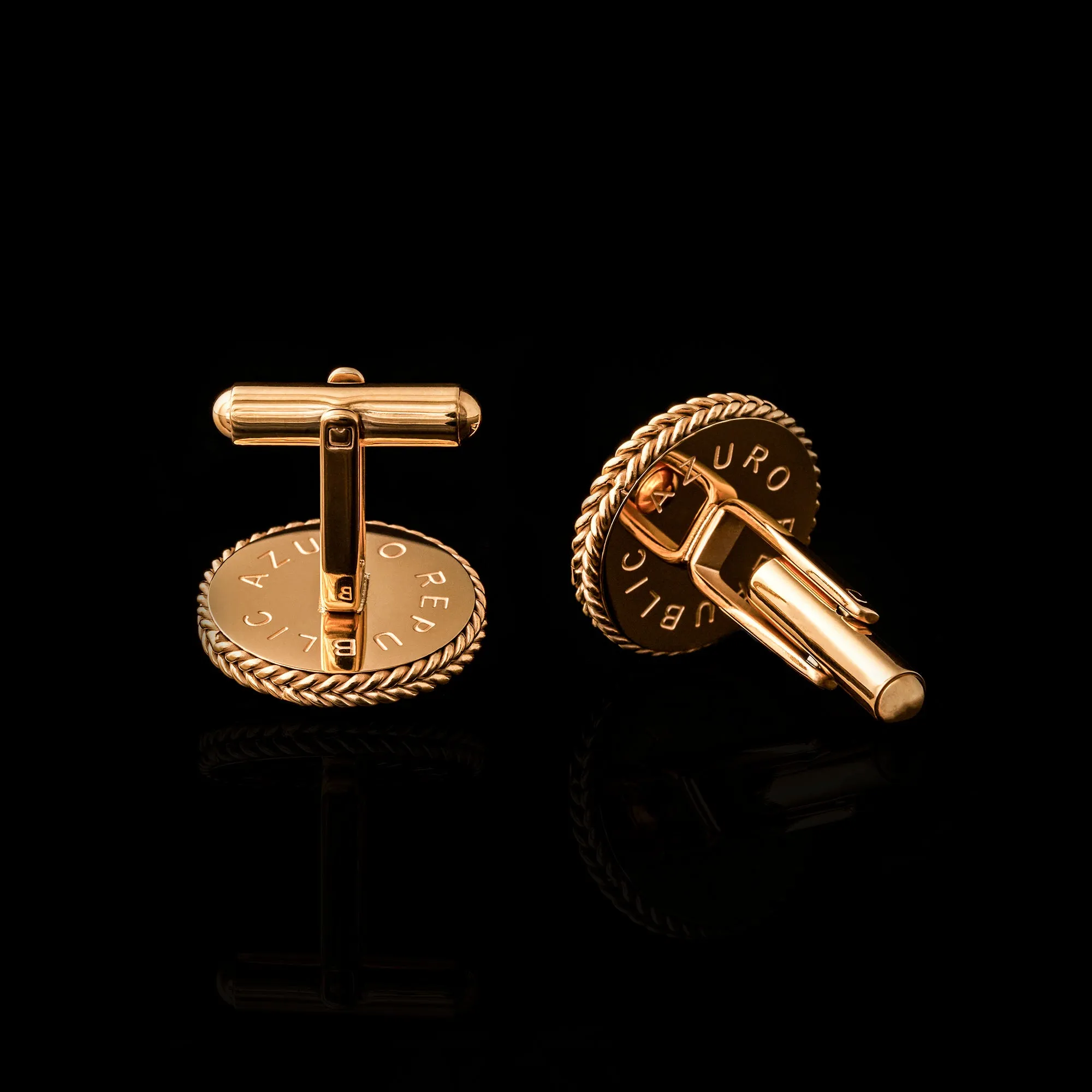 Gold Lapis Lazuli Cufflinks | Leaf Cufflinks