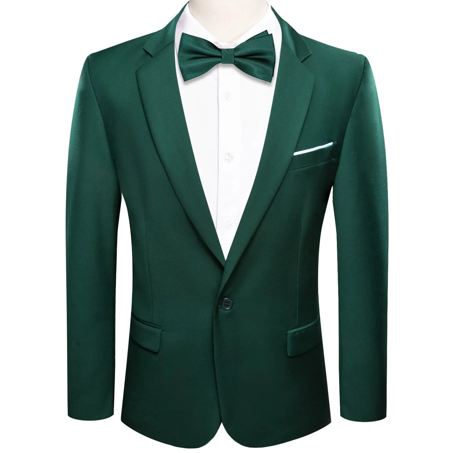 Hi-Tie Blazer Dark Green Men's Wedding Business Solid Top Men Suit