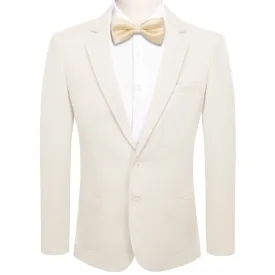 Hi-Tie Business Daily Blazer White Men's Suit Jacket Slim Fit Coat