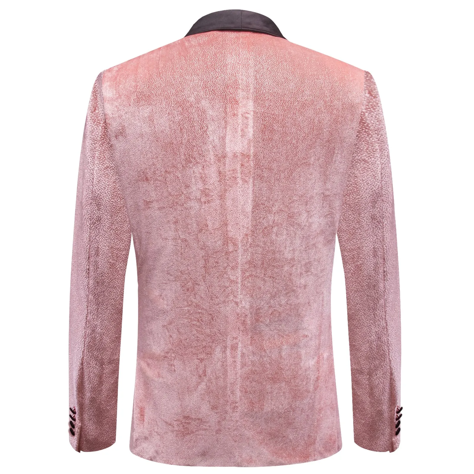 Hi-Tie Velvet Blazer Pink Formal Wedding Suit Shawl Lapel Men's Top