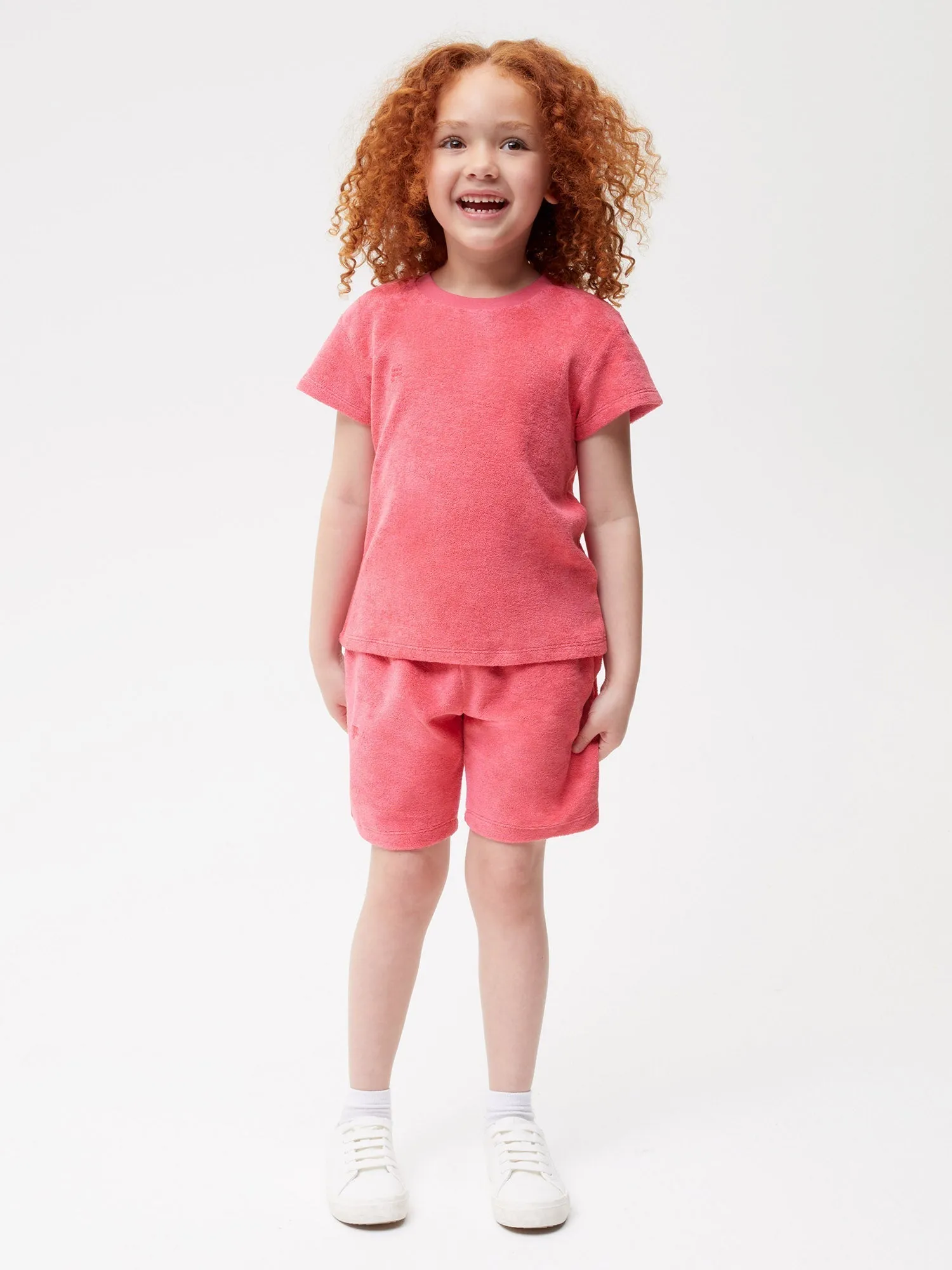 Kids Towelling T-shirt—lotus pink