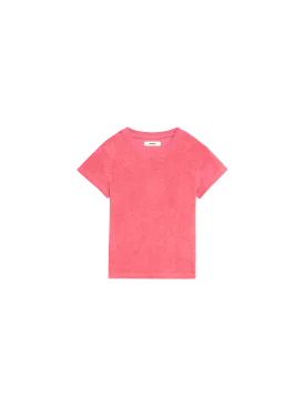 Kids Towelling T-shirt—lotus pink