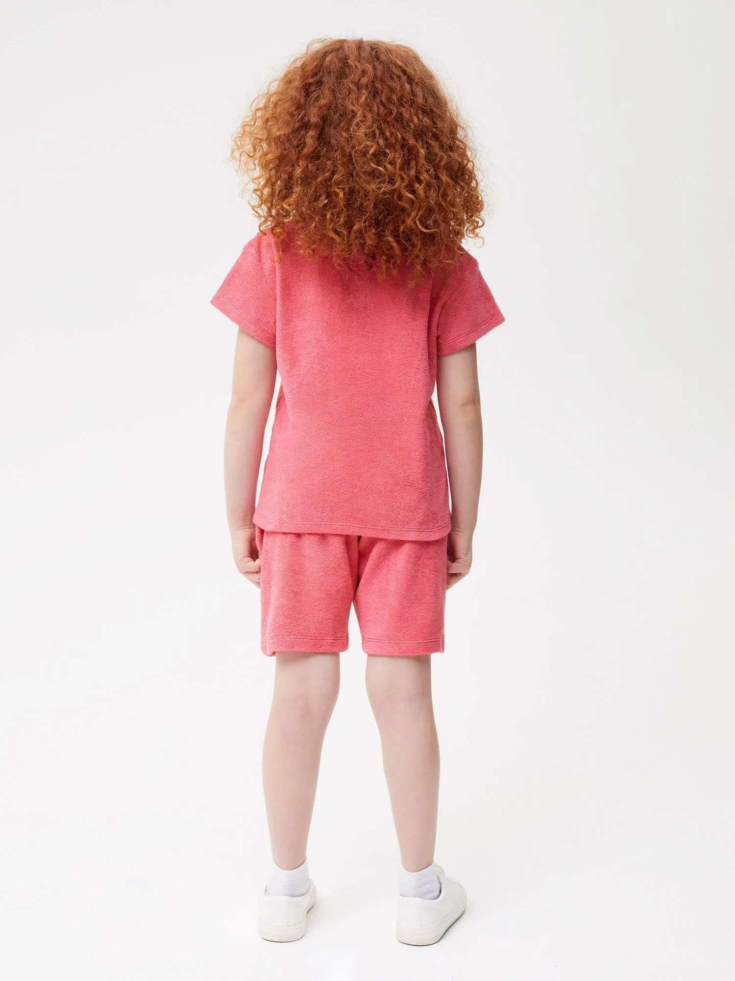 Kids Towelling T-shirt—lotus pink