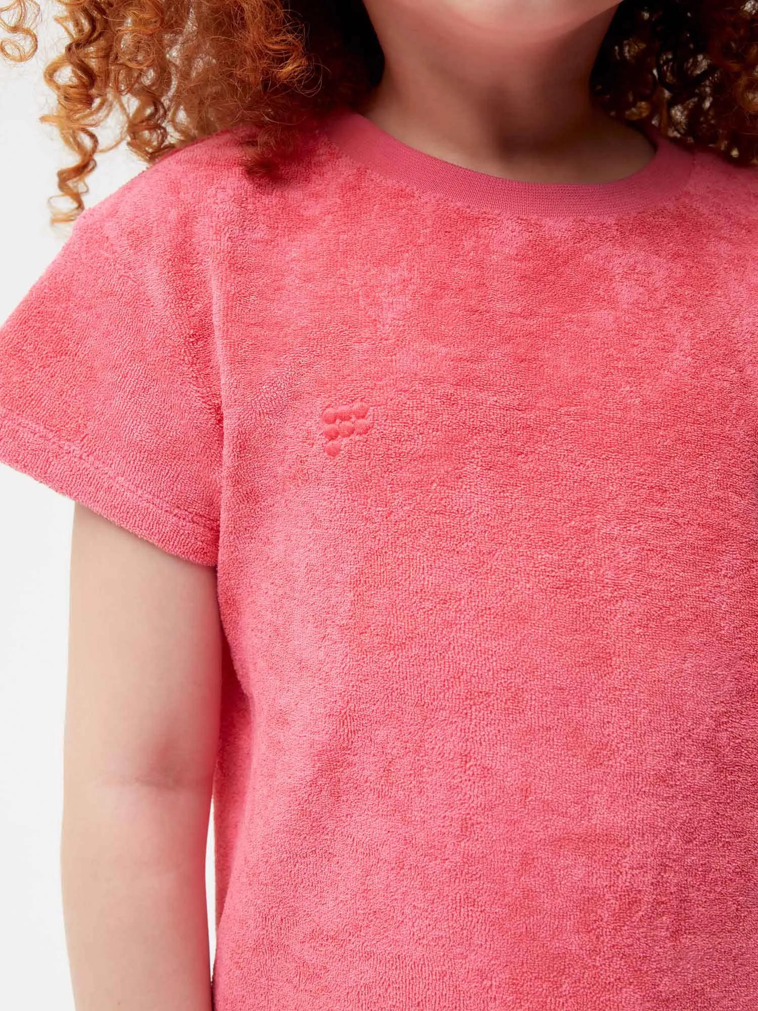 Kids Towelling T-shirt—lotus pink