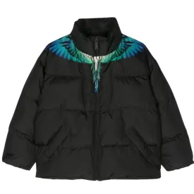 Marcelo Burlon Kids Icon Wings Black & Blue Puffer Jacket