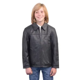 Milwaukee Leather LKK1940 Youth Size JD Black Leather Jacket with Front Zipper