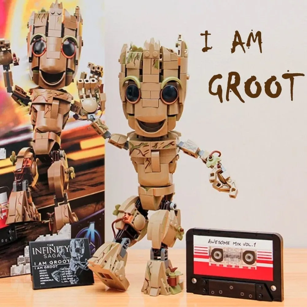 MOC  Compatible  I Am Groots Compatible Super Hero Building Kit toys  Bricks Baby Groots Model Play Display  For Kids 476pcs Constructor