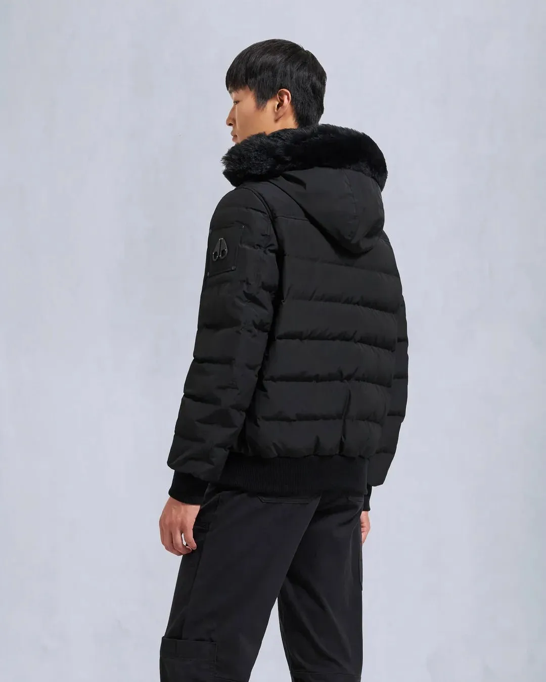 Shearling Bomber Jacket by Moose Knuckles - Onyx ScotchTown - Style M33MB014S