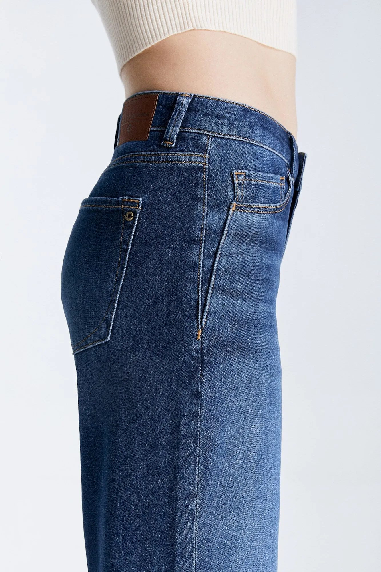 Nova High Waist 5 Pocket Ankle Jeans Dark Blue