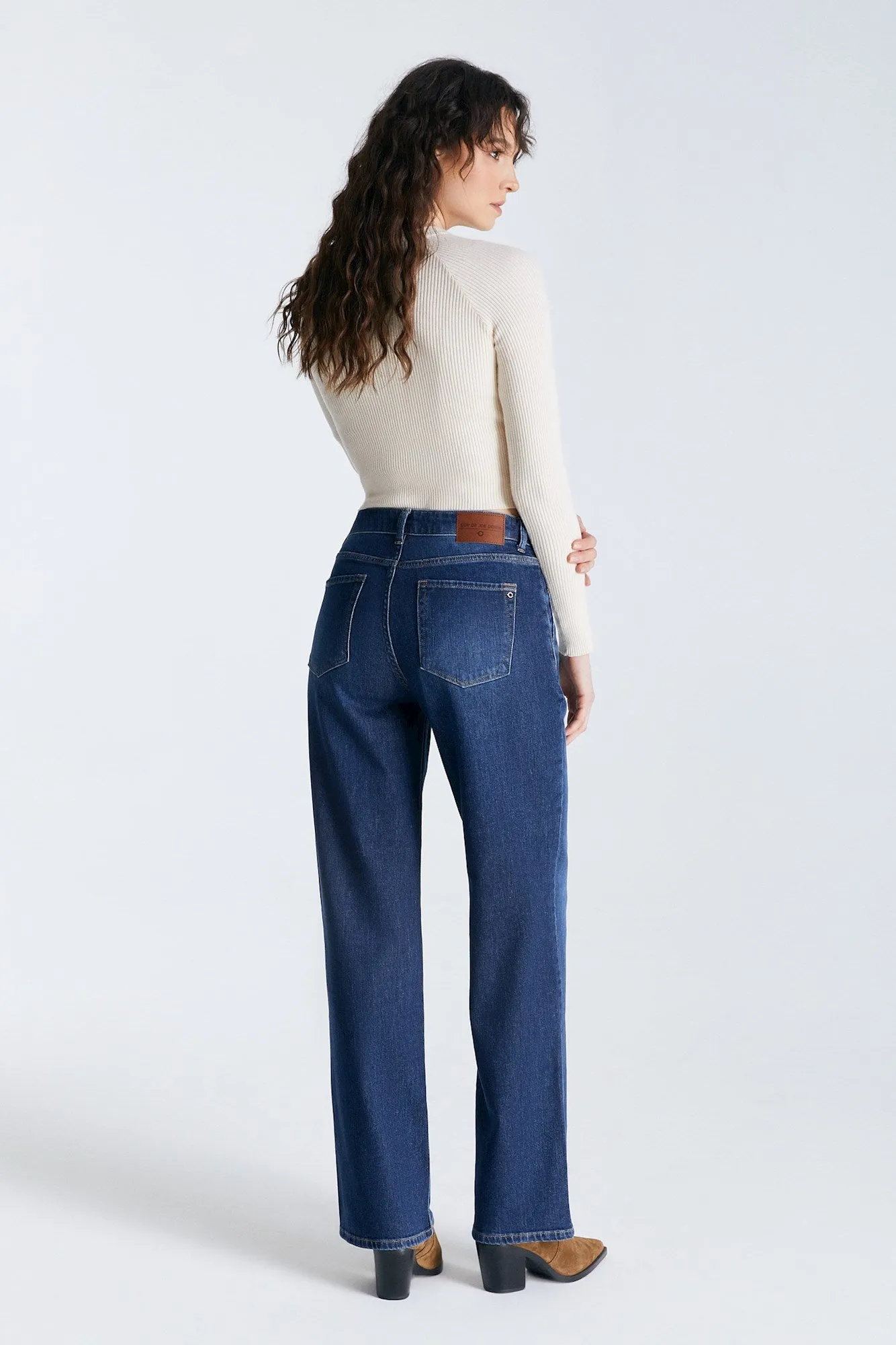 Nova High Waist 5 Pocket Ankle Jeans Dark Blue