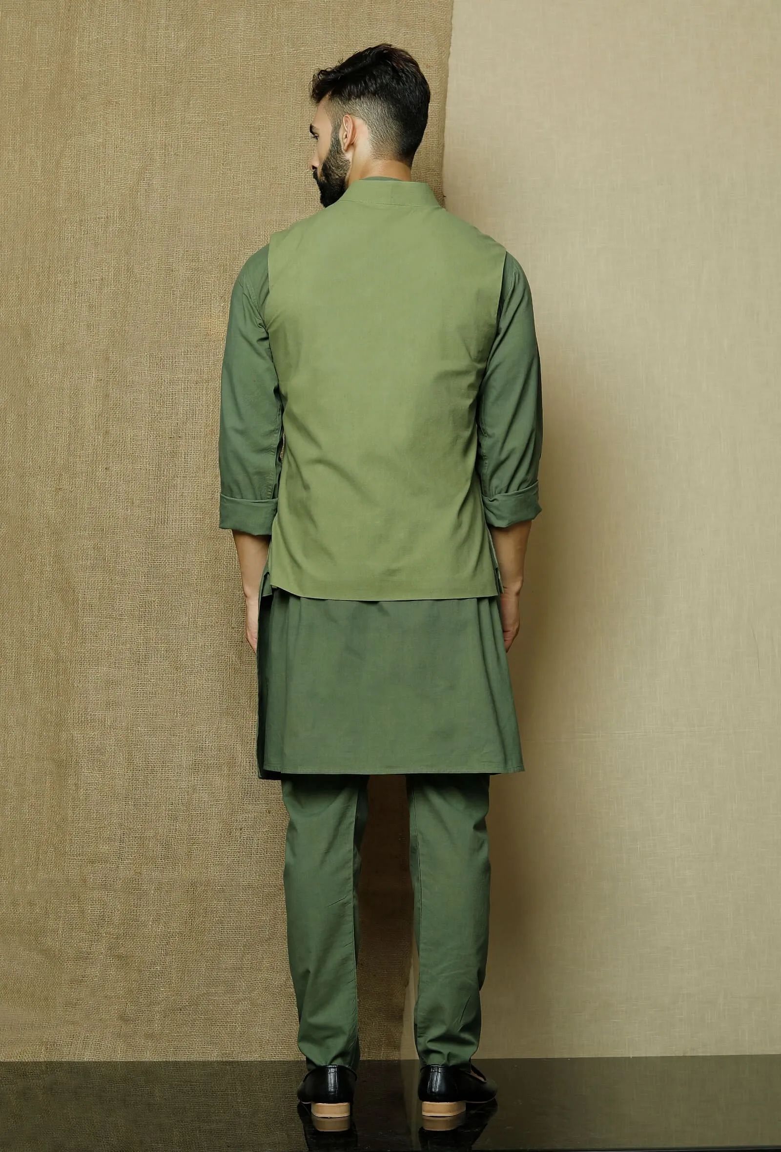 Olive Green  Nehru Jacket