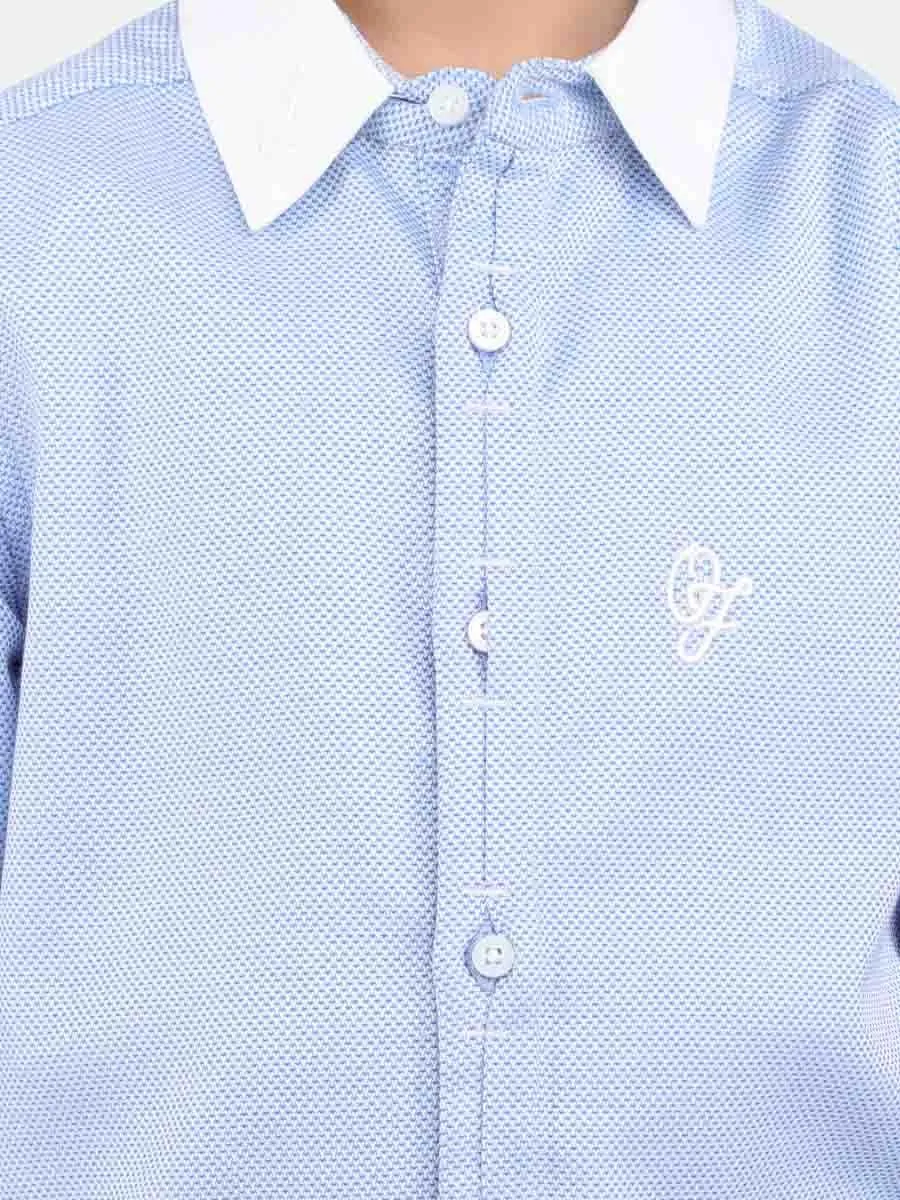 One Friday Blue Solid OF Shirt