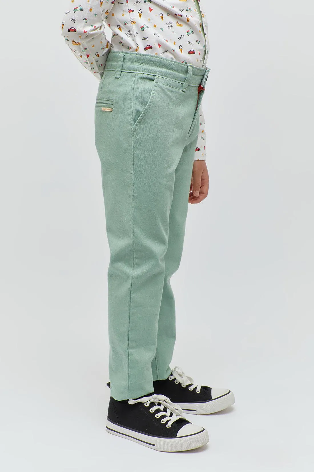 One Friday Green Slim Fit Trouser