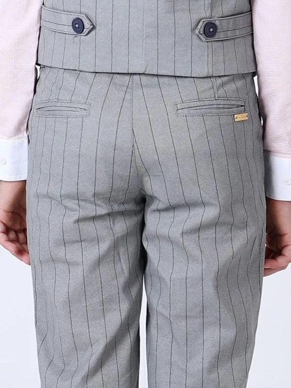 One Friday Grey Stripes Trouser