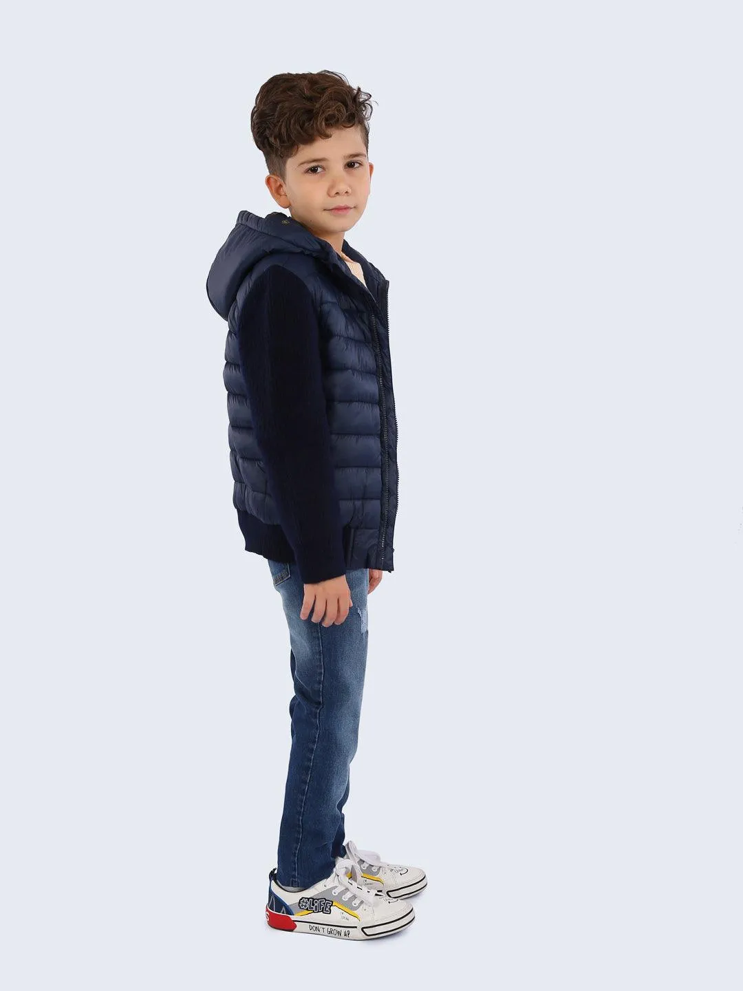 One Friday Navy Blue Puffer Jacket