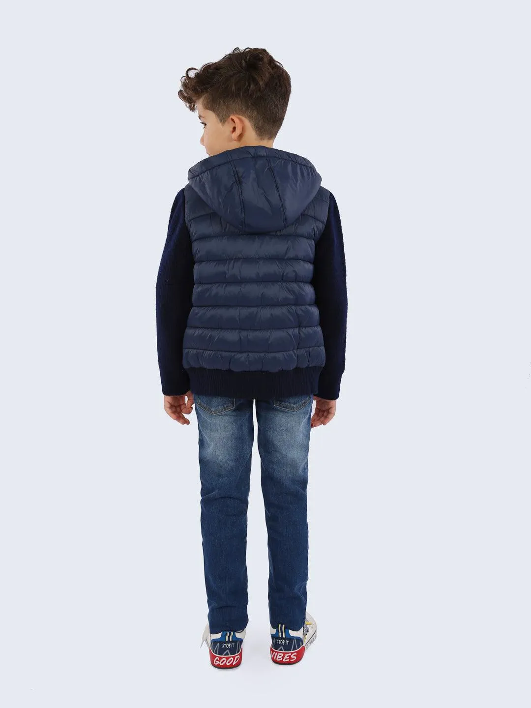 One Friday Navy Blue Puffer Jacket