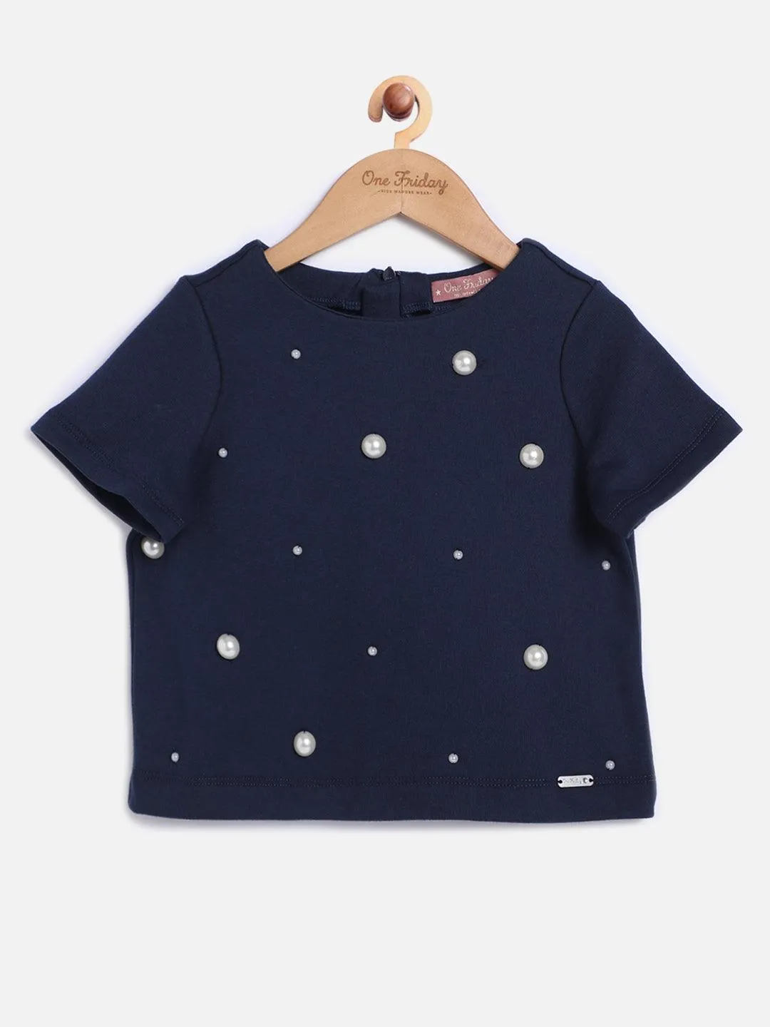 One Friday Navy Blue Sleeves Top