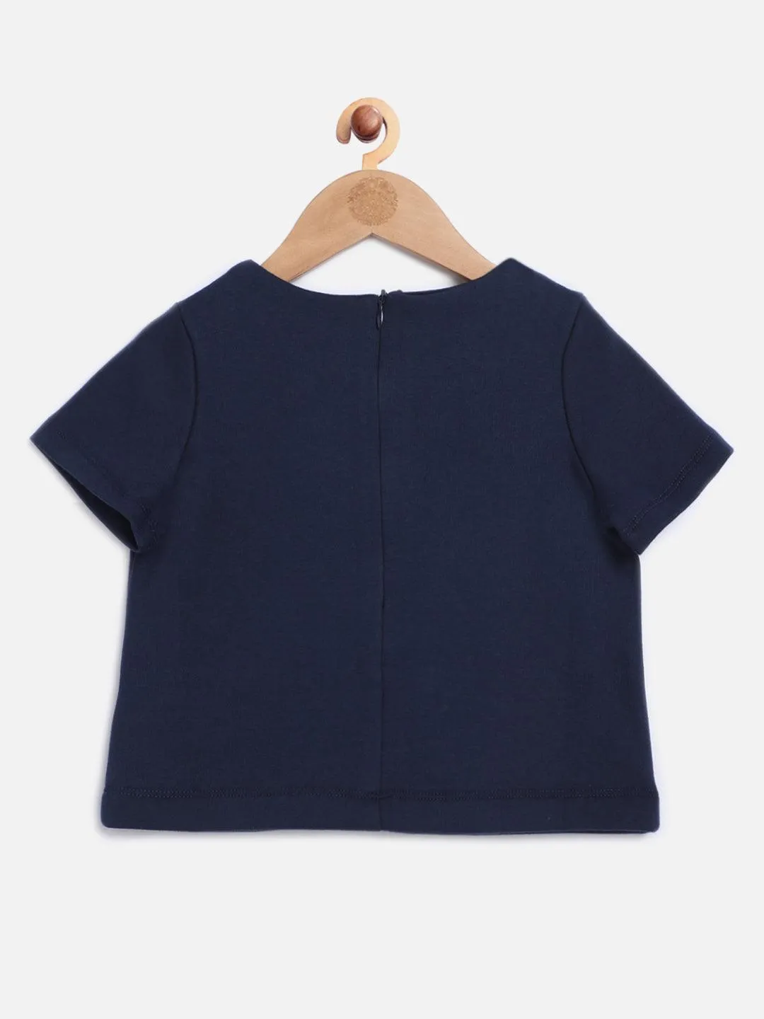 One Friday Navy Blue Sleeves Top