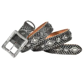 Personality Snake Skin Pattern Rivets Leather Belt