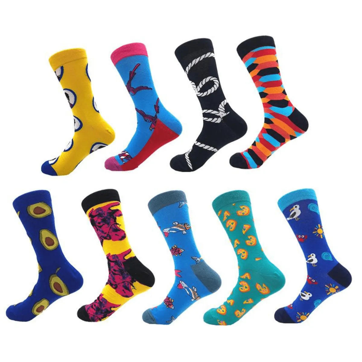 Printed Pics 9pk Assorted Socks