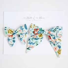 Sailor Bow Clip Or Headband / Mint Metallic Floral