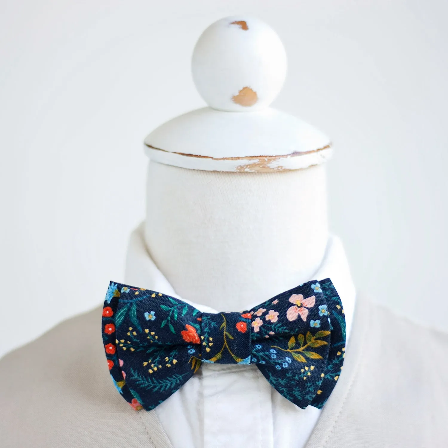 Sailor Bow Clip Or Headband / Navy Metallic Floral