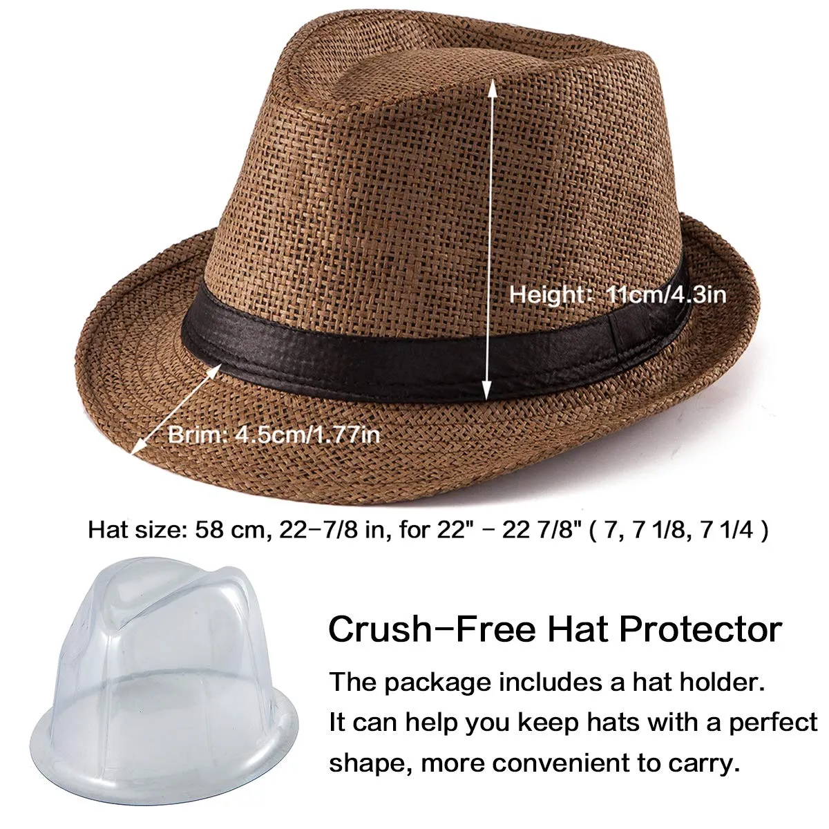 Straw Fedora Hats  Sun Hat for Men