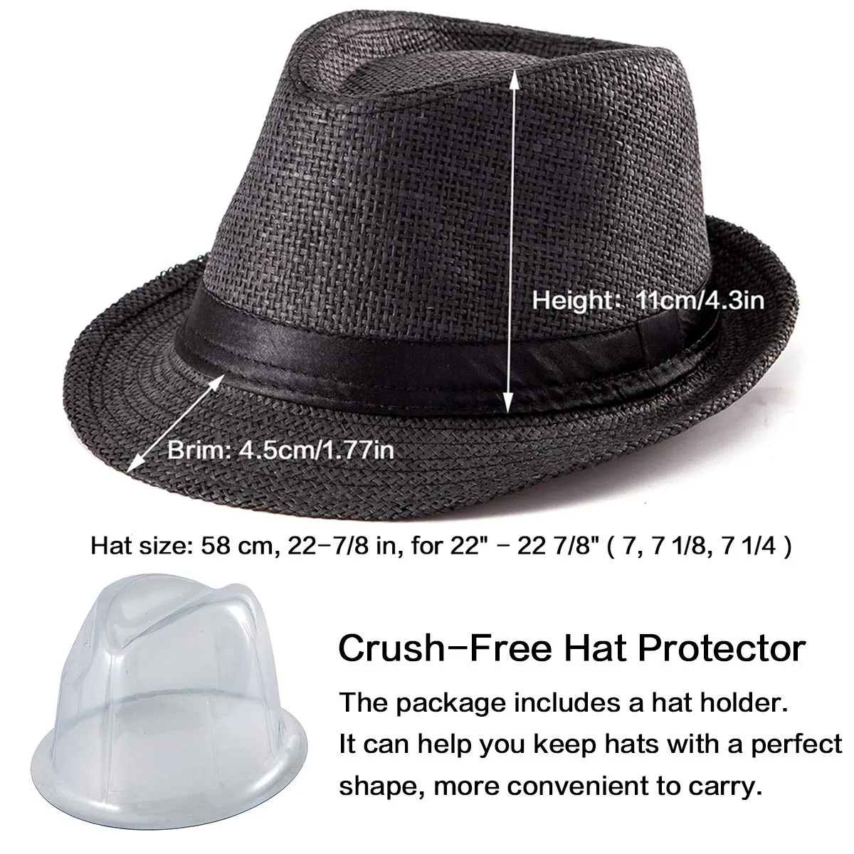 Straw Fedora Hats  Sun Hat for Men