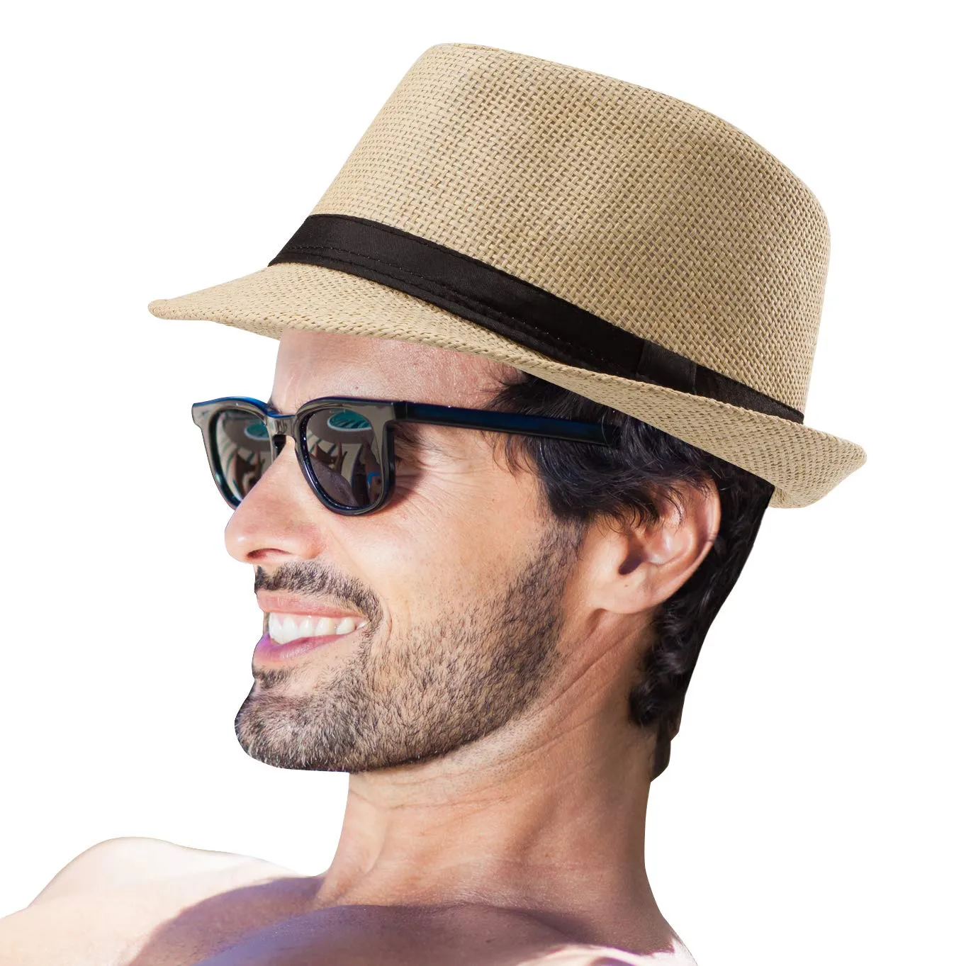 Straw Fedora Hats  Sun Hat for Men