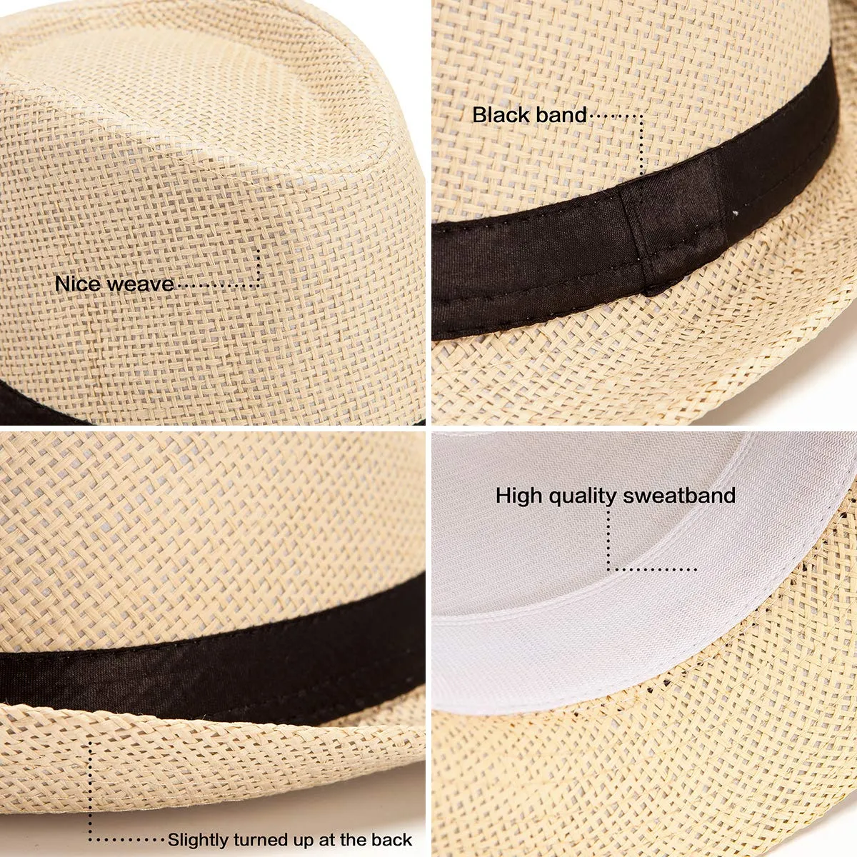 Straw Fedora Hats  Sun Hat for Men