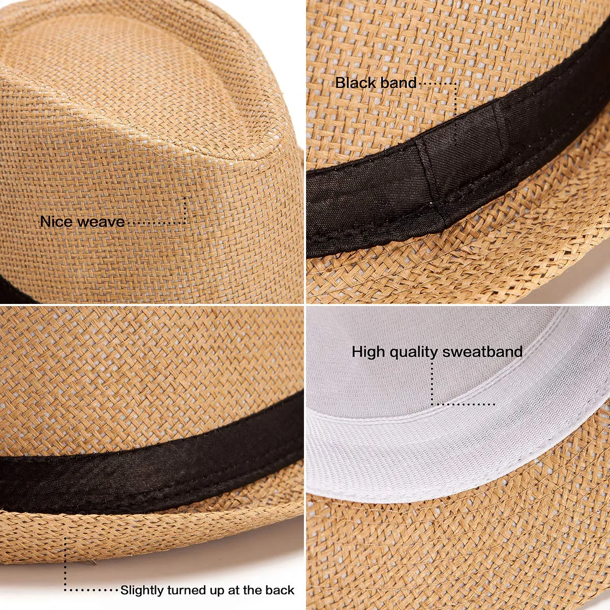 Straw Fedora Hats  Sun Hat for Men