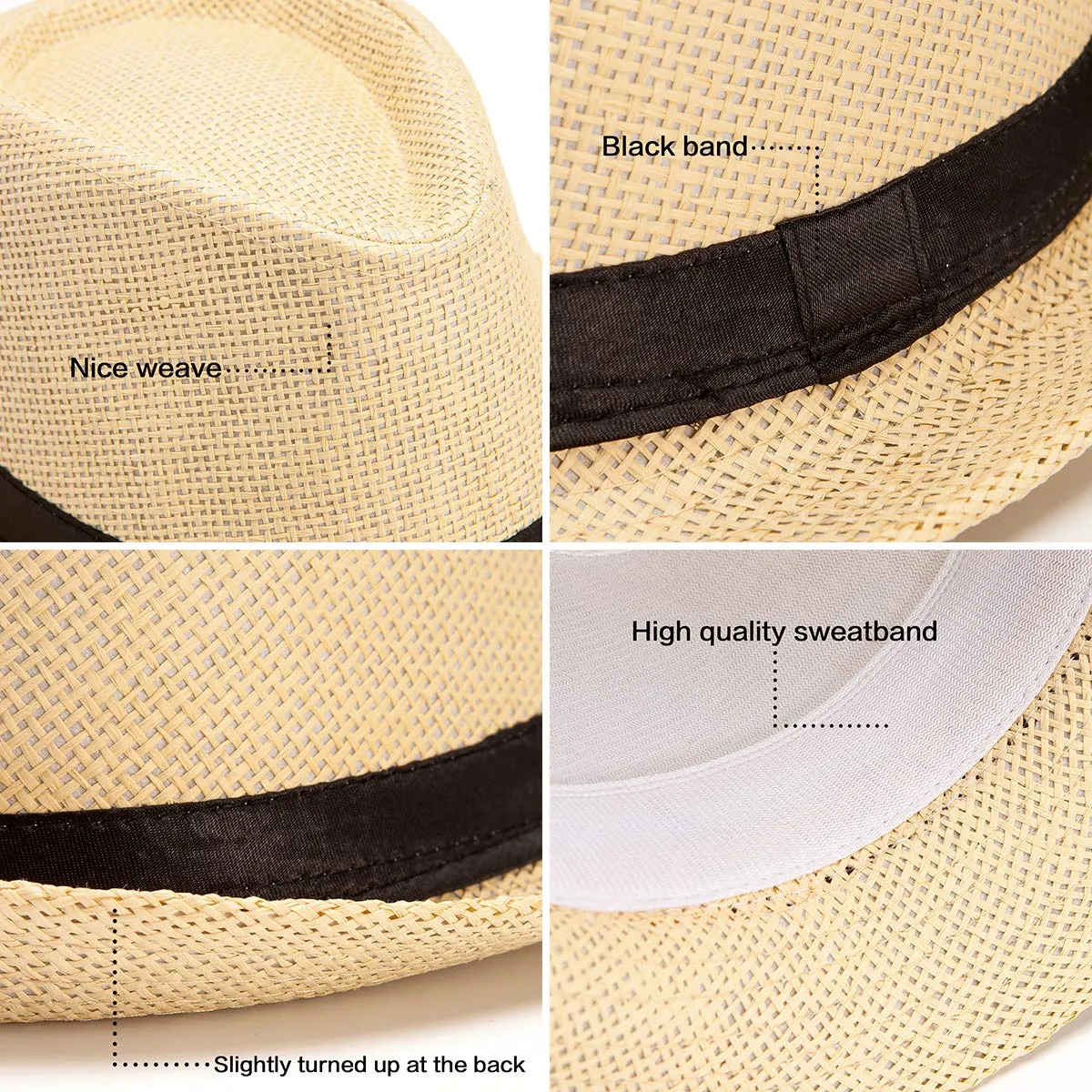 Straw Fedora Hats  Sun Hat for Men