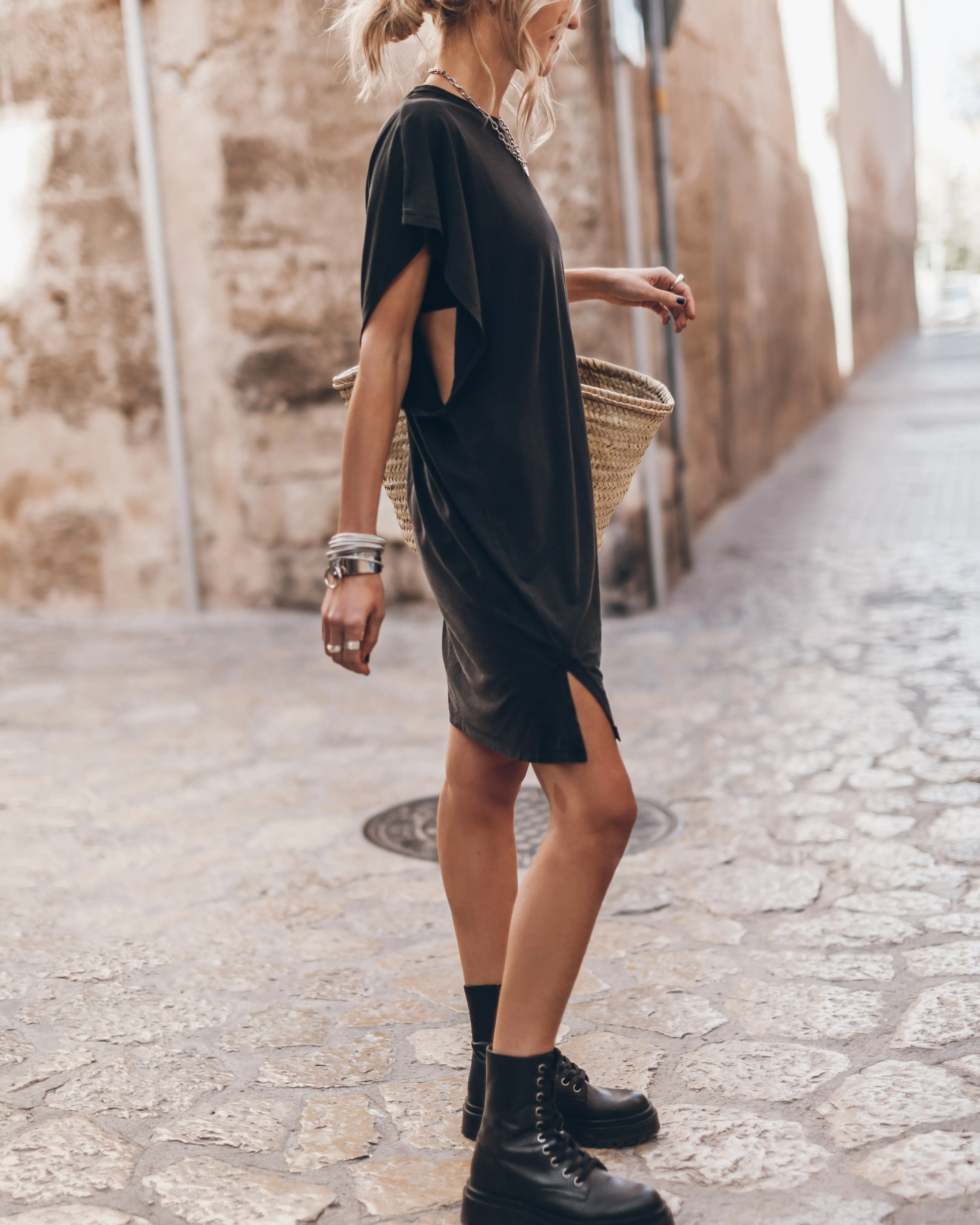 The Dark Short Batwing Dress