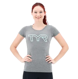 TYR Womens Grey/Mint Big Outline T-Shirt